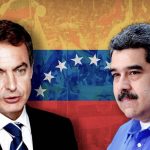 Zapatero y Nicolás Maduro bandera Venezuela
