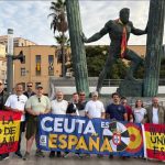 Militantes de Falange Española de las JONS acuden a Ceuta el día de la Hispanidad
