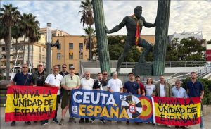 Militantes de Falange Española de las JONS acuden a Ceuta el día de la Hispanidad